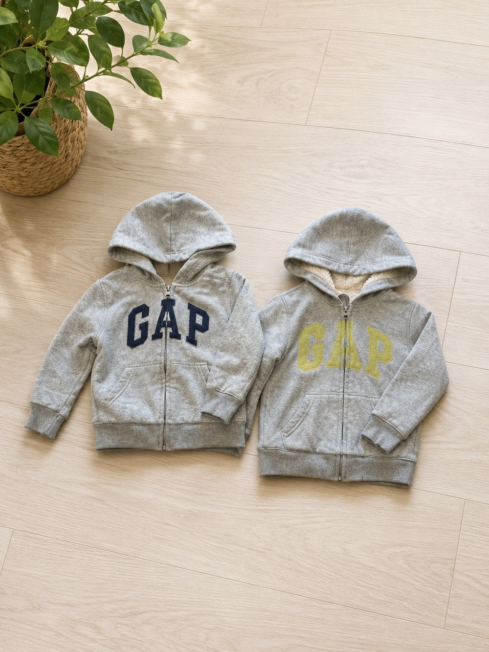 Vintage Baby Gap Gray Sherpa Lined Hoodie Lot Toddler 3T 4T Spell Out Y2K Bundle